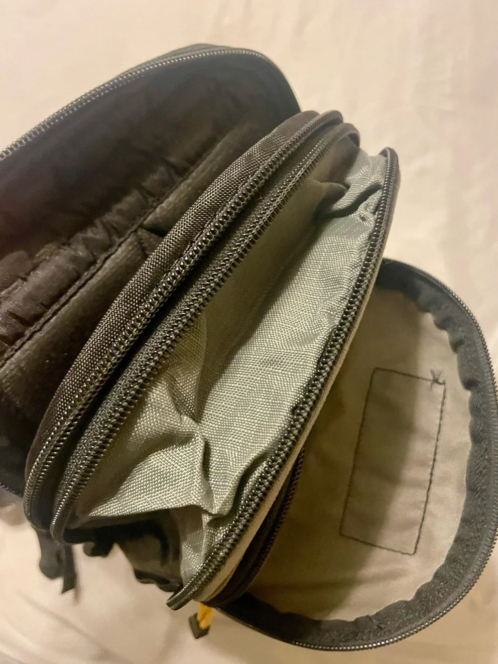Camelbak Black and Gray Hydration Pack with Yellow Accents